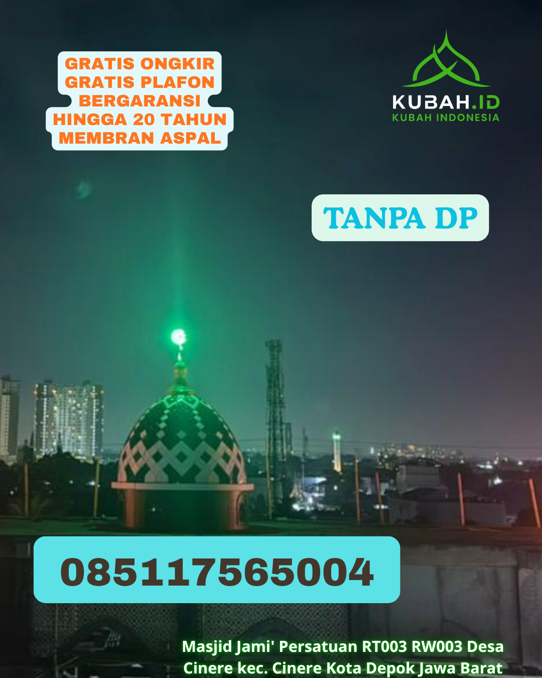 KUBAH MASJID STAINLESS STEEL TAHAN KARAT KEC. ALAK KOTA KUPANG PROV. NTT WA 085117565004