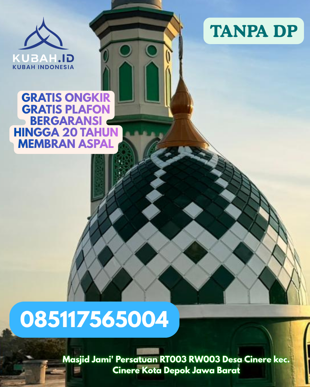 KUBAH MASJID GRC BERKUALITAS KEC. CAMPALAGIAN KAB. POLEWALI MANDAR PROV. SULAWESI BARAT WA 085117565004