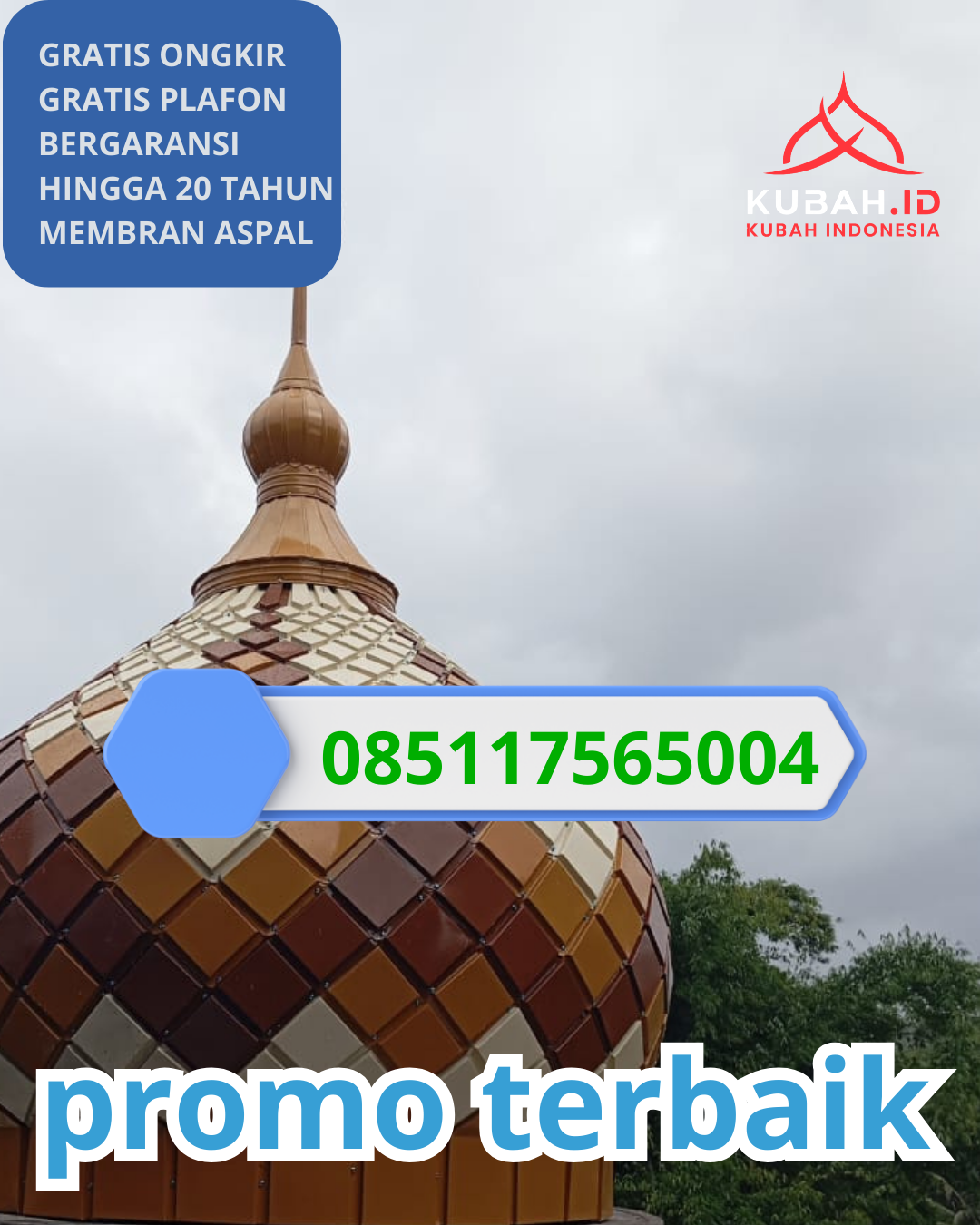 KUBAH MASJID GALVALUME DESAIN ELEGAN DI KEC. LHOKSUKON, KAB. ACEH UTARA, ACEH (WA: 085117565004)