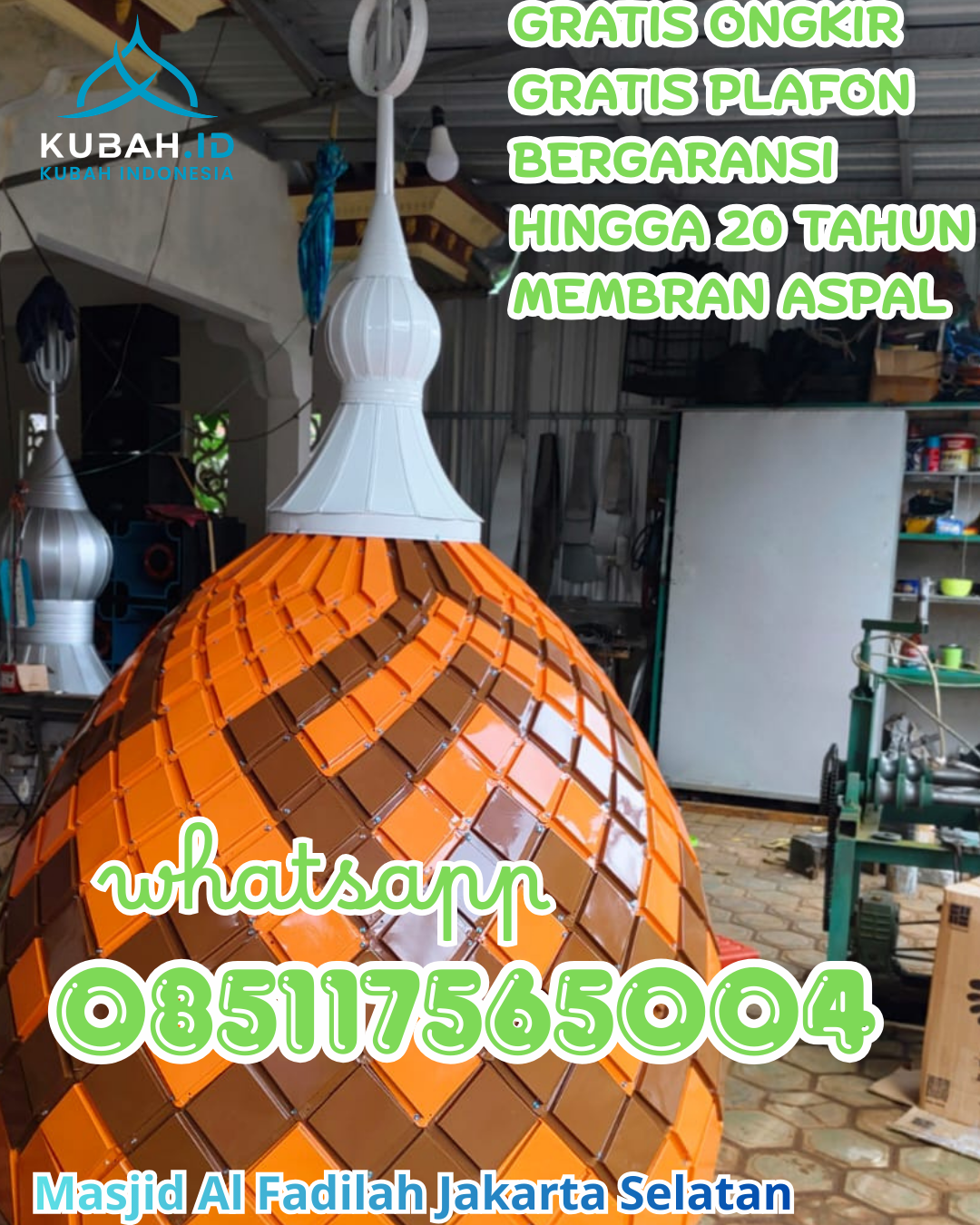 PRODUKSI KUBAH MASJID GALVALUME TERPERCAYA DI ULUBARUMUN, PADANG LAWAS, SUMATERA UTARA (WA: 085117565004)