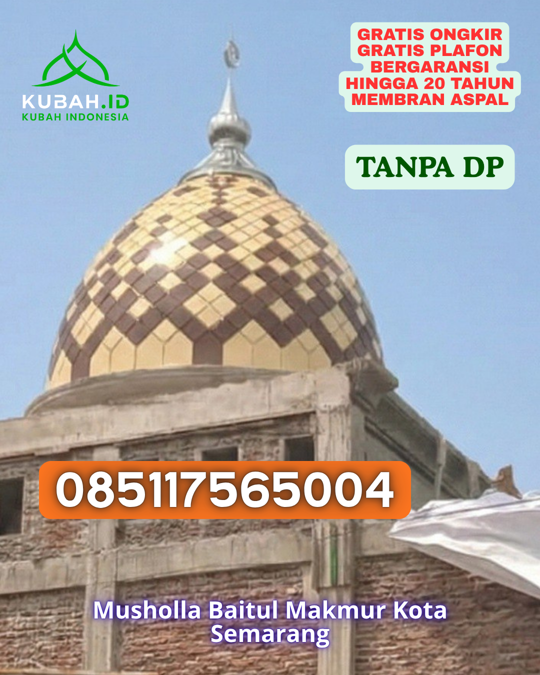 KUBAH MASJID GRC DESAIN ELEGAN KEC. KOTA UTARA KOTA GORONTALO PROV. GORONTALO WA 085117565004