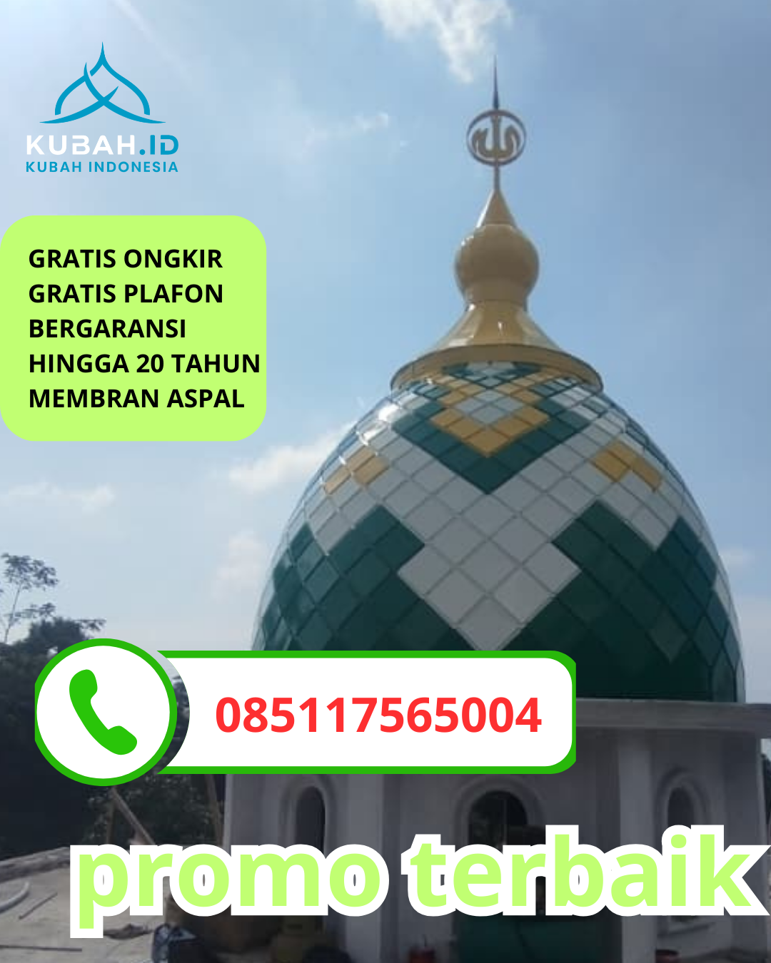 KUBAH MASJID GALVALUME DESAIN ELEGAN DI KEC. PASAR KLIWON, KOTA SURAKARTA, JAWA TENGAH (WA: 085117565004)