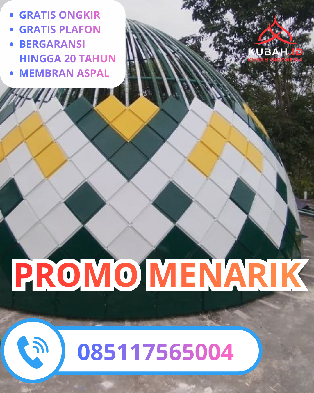 KUBAH MASJID GALVALUME HARGA TERJANGKAU DI KEC. BABAT, KAB. LAMONGAN, JAWA TIMUR (WA: 085117565004)
