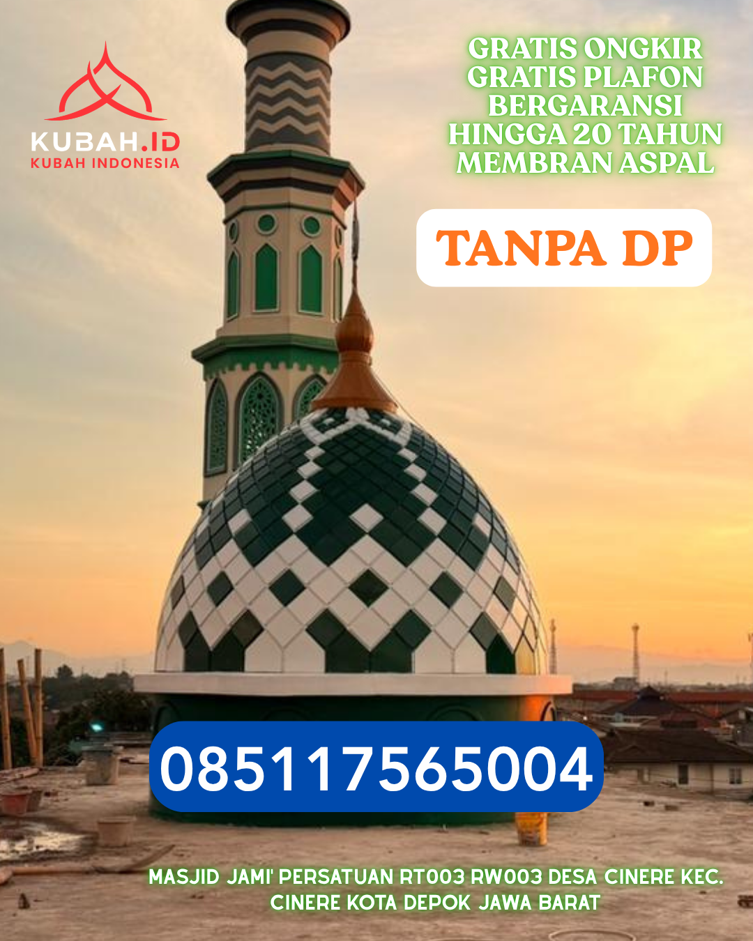 KUBAH MASJID ENAMEL WARNA MEWAH KEC. LANGOWAN SELATAN KAB. MINAHASA PROV. SULAWESI UTARA WA 085117565004