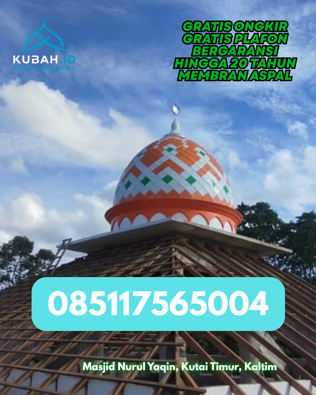 JUAL KUBAH MASJID STAINLESS STEEL TAHAN KARAT DI BANYUASIN II (WA: 085117565004)