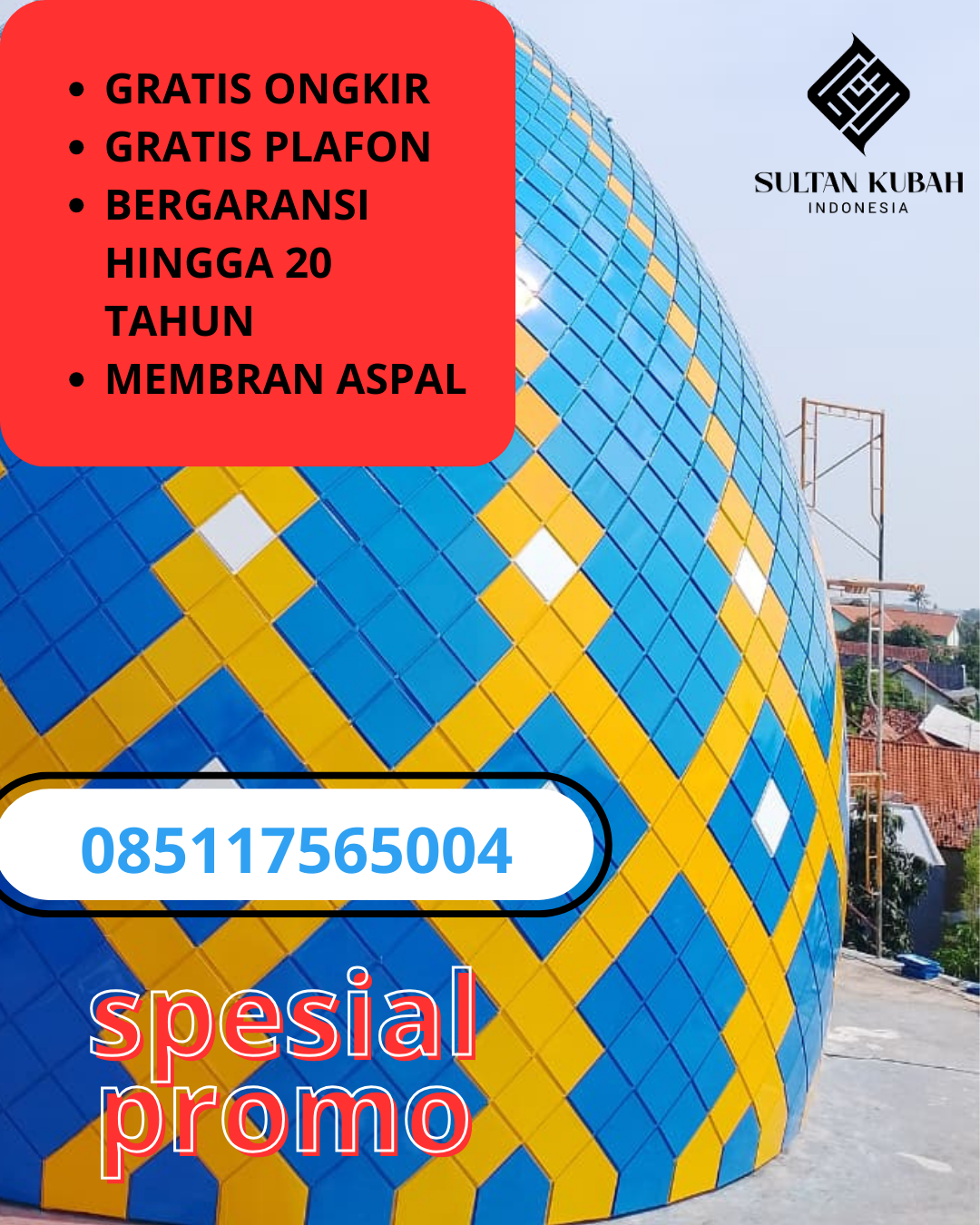 SPESIALIS KUBAH MASJID GALVALUM GARANSI RESMI DI KEC. CINYUSAN, KOTA DEPOK (WA: 085117565004)