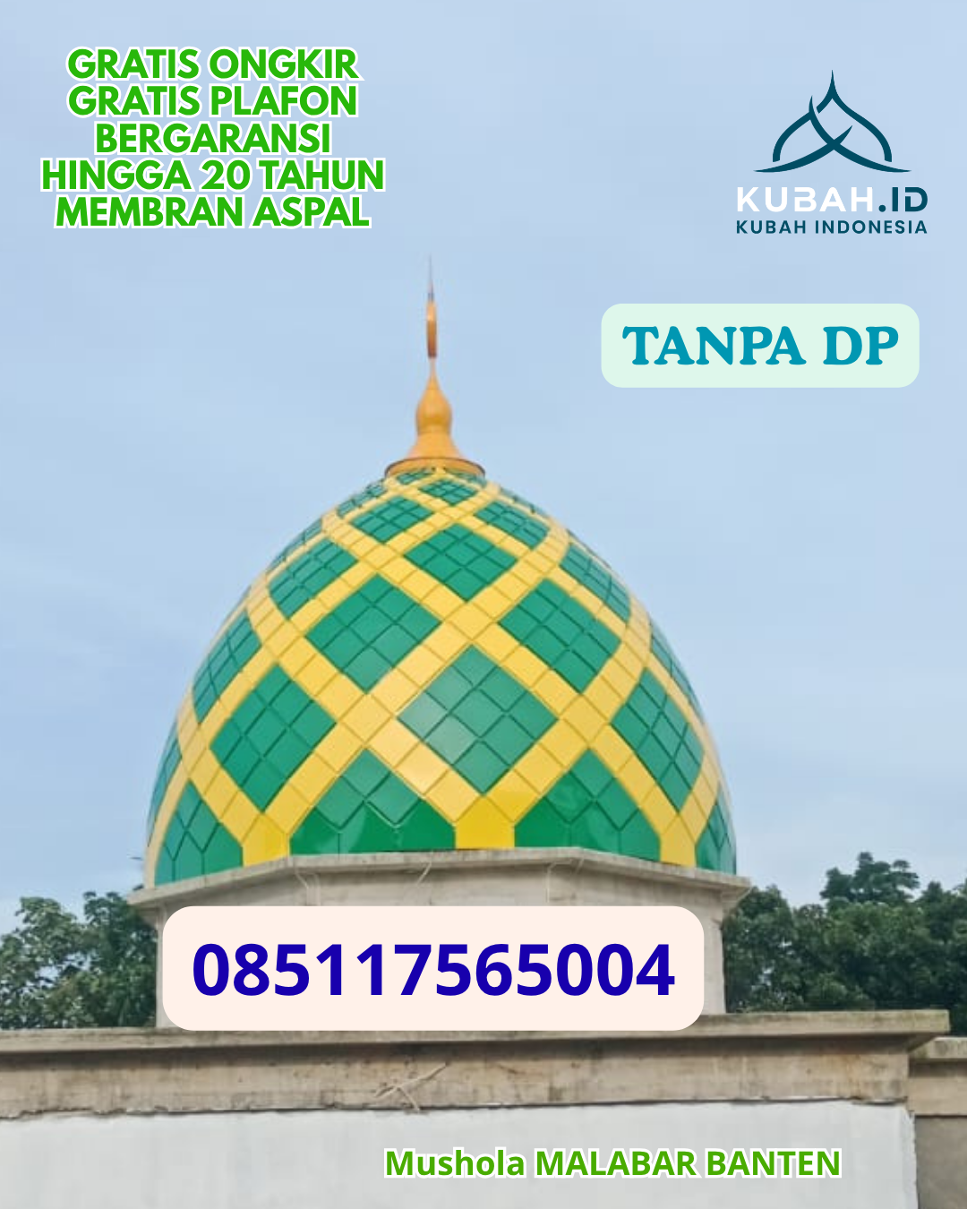 KUBAH MASJID ENAMEL TAMPILAN BERKELAS KEC. KEBAYORAN BARU JAKARTA SELATAN PROV. JAKARTA WA 085117565004