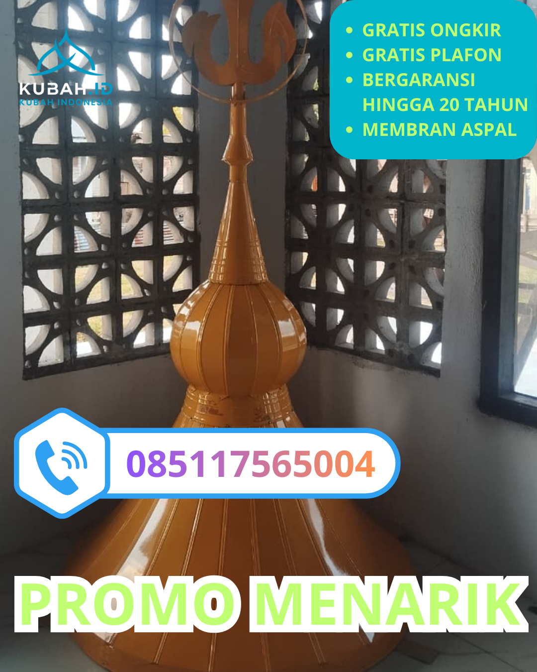 JUAL KUBAH MASJID GALVALUME PREMIUM DI KEC. KAWEDANAN, KAB. MAGETAN, JAWA TIMUR (WA: 085117565004)