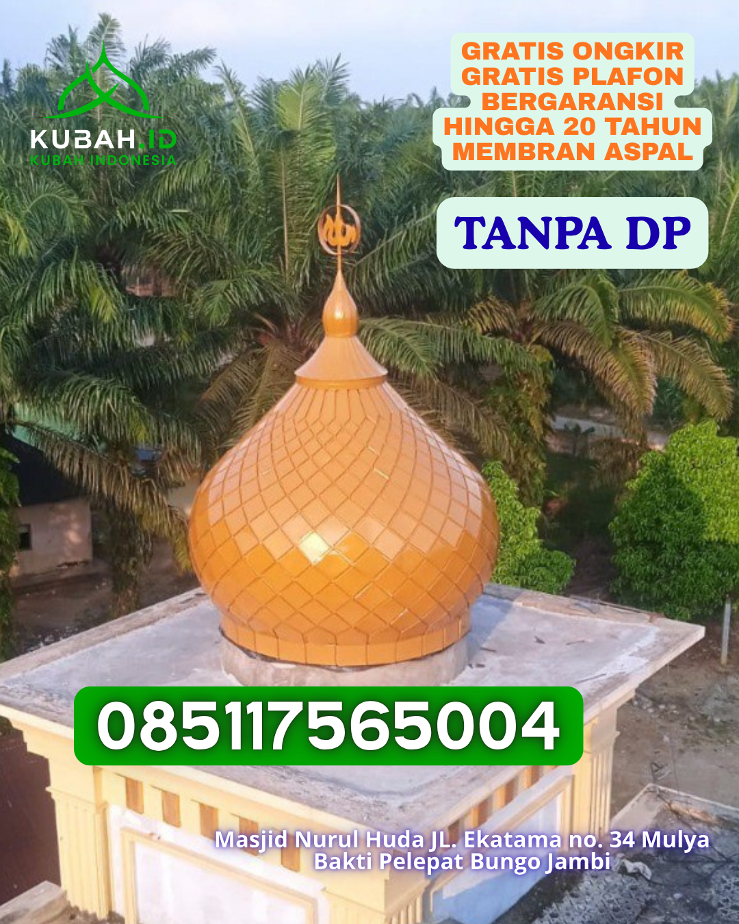KUBAH MASJID GRC MODERN DAN KUAT KEC. TOWUTI KAB. LUWU TIMUR PROV. SULAWESI SELATAN WA 085117565004
