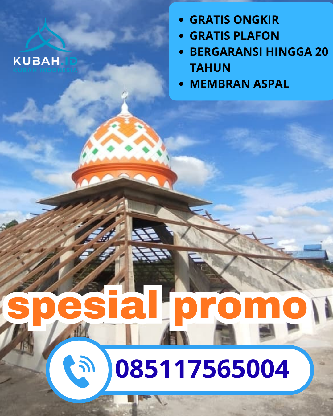 PABRIK KUBAH MASJID GALVALUME MODERN DI KEC. LENDAH, KAB. KULON PROGO, DI YOGYAKARTA (WA: 085117565004)