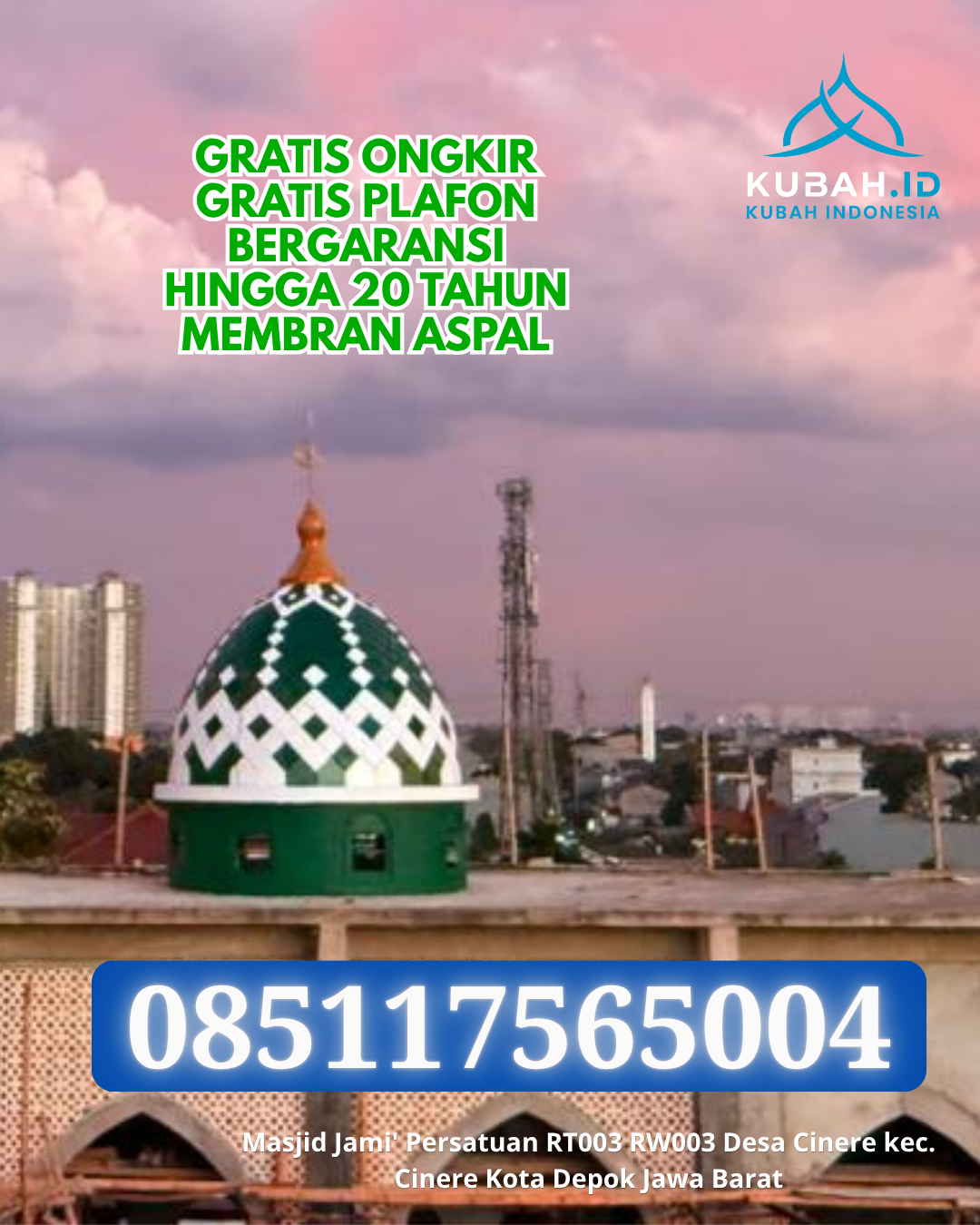 JUAL KUBAH MASJID ENAMEL HARGA TERBAIK DI TANJUNG ENIM, MUARA ENIM (WA: 085117565004)