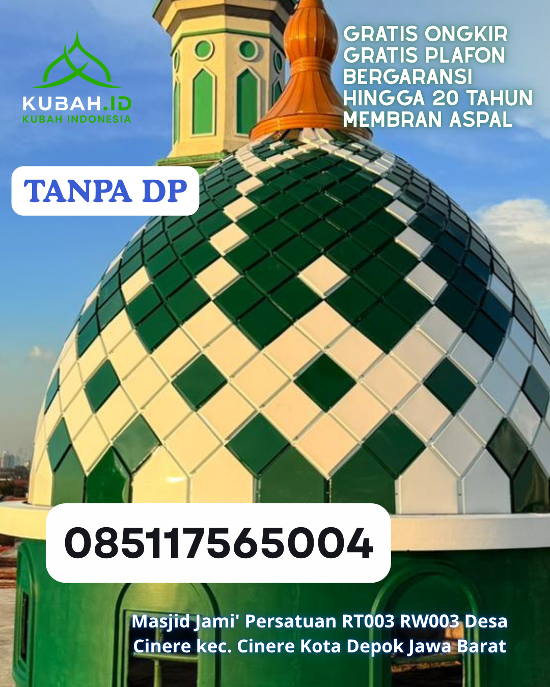 KUBAH MASJID STAINLESS STEEL TAHAN KARAT KEC. HAWU MEHARA KAB. SABU RAIJUA PROV. NTT WA 085117565004