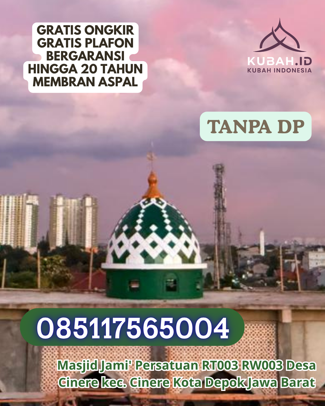 JUAL KUBAH MASJID MODERN HARGA HEMAT KEC. MANGGELEWA KAB. DOMPU PROV. NUSA TENGGARA BARAT WA 085117565004