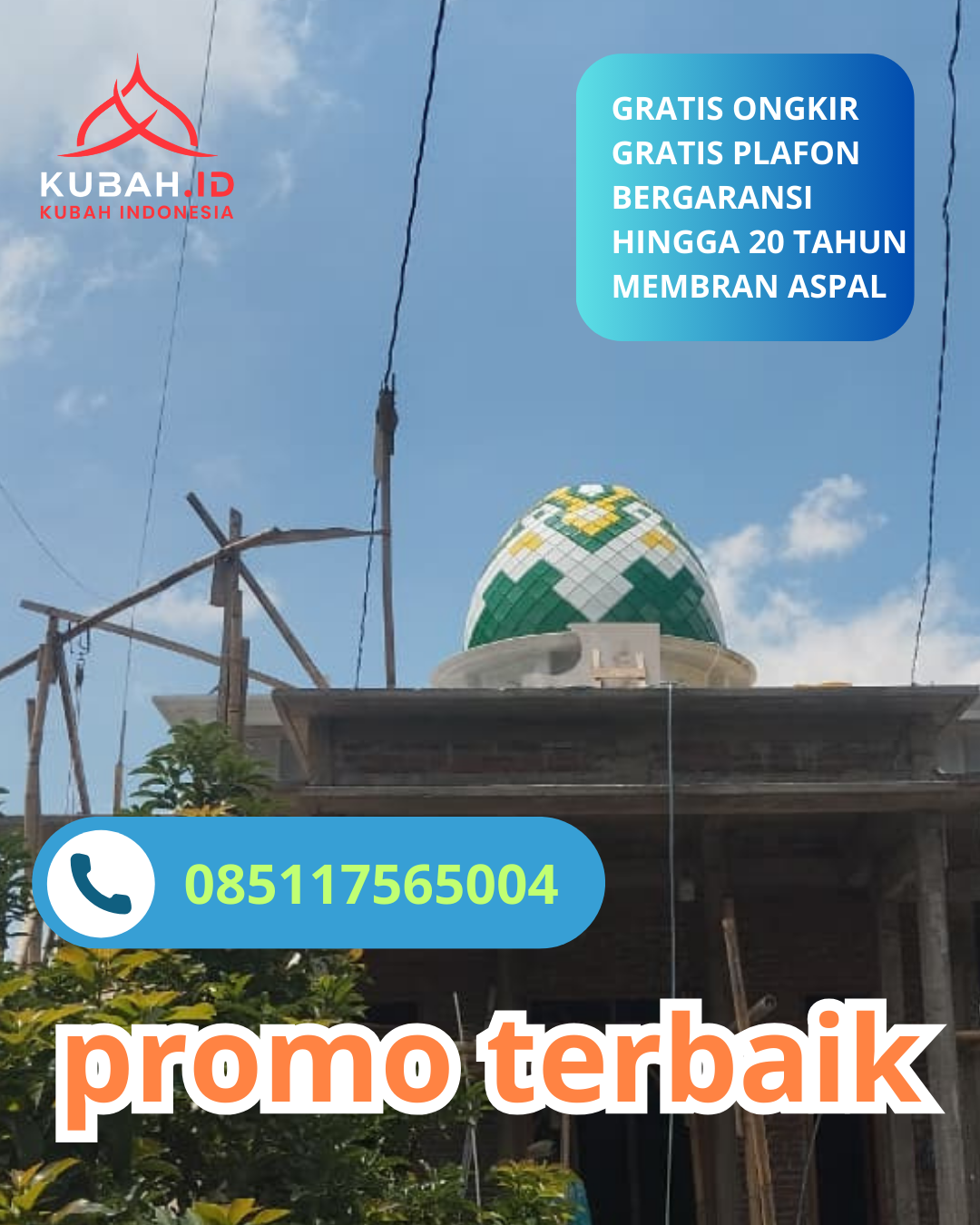 KUBAH MASJID GALVALUME HARGA TERJANGKAU DI KEC. PASAR KLIWON, KOTA SURAKARTA, JAWA TENGAH (WA: 085117565004)