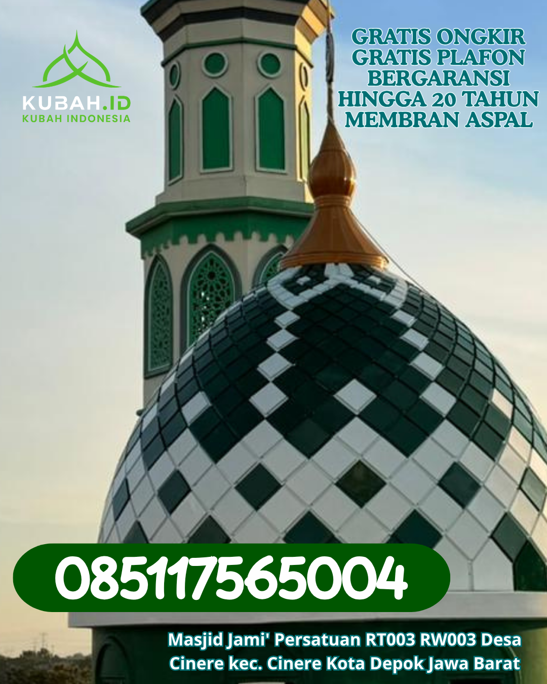 PRODUKSI KUBAH GRC BERGARANSI KEC. KUSAN HILIR KAB. TANAH BUMBU KALIMANTAN SELATAN WA 085117565004