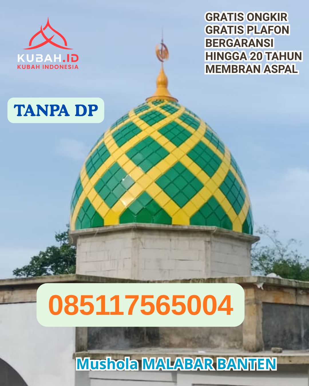 KUBAH MASJID STAINLESS STEEL ELEGAN MODERN KEC. SUMALATA KAB. GORONTALO UTARA PROV. GORONTALO WA 085117565004