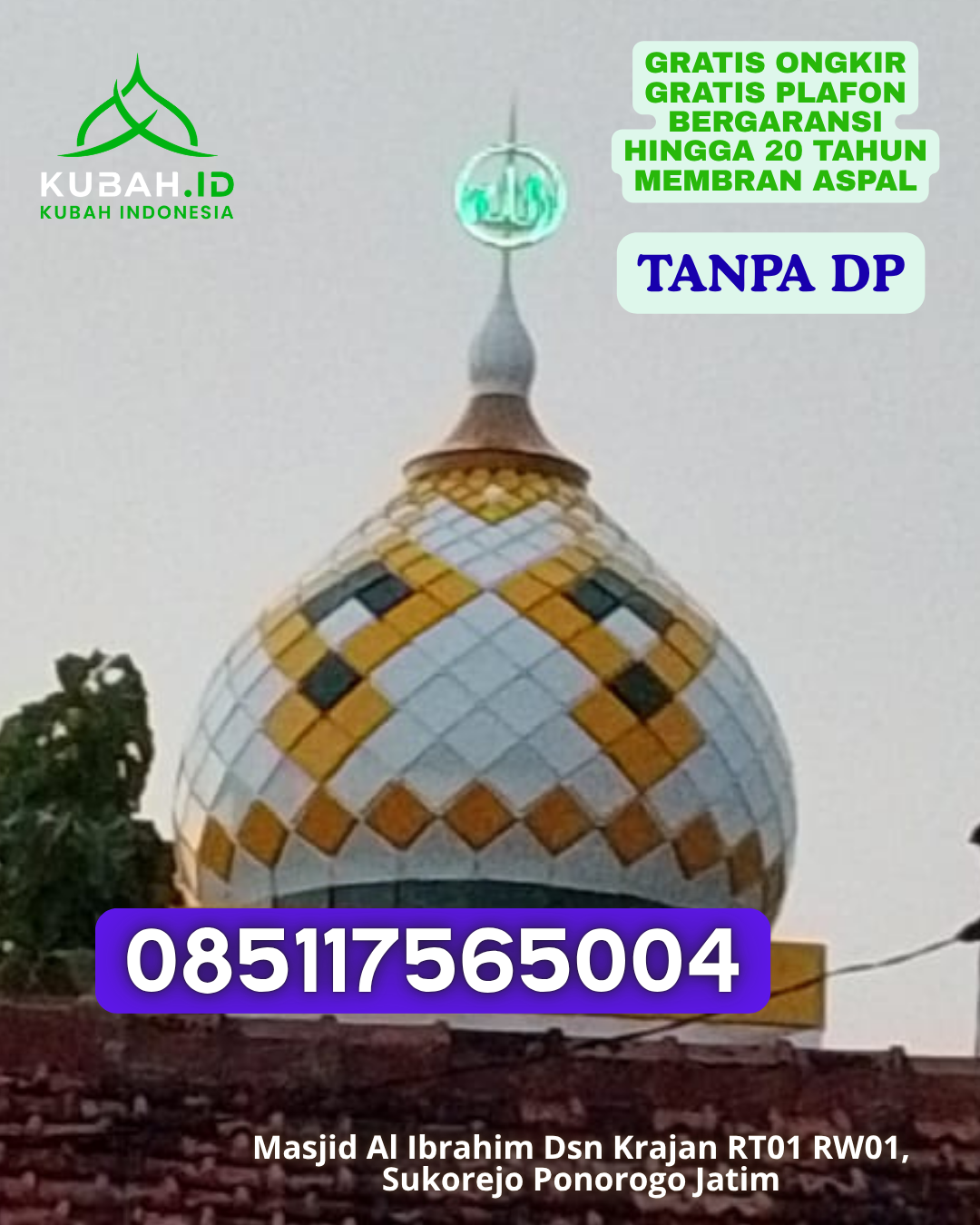 KUBAH MASJID GRC DESAIN MODERN KEC. AMURANG TIMUR KAB. MINAHASA SELATAN PROV. SULAWESI UTARA WA 085117565004