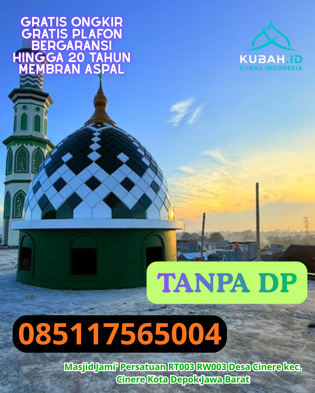 KUBAH MASJID ENAMEL ELEGAN TAHAN LAMA KEC. PALLANGGA KAB. GOWA SULAWESI SELATAN WA 085117565004
