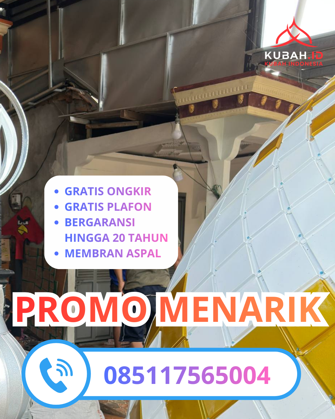 KUBAH MASJID GALVALUME HARGA TERJANGKAU DI KEC. BERGAS, KAB. SEMARANG, JAWA TENGAH (WA: 085117565004)