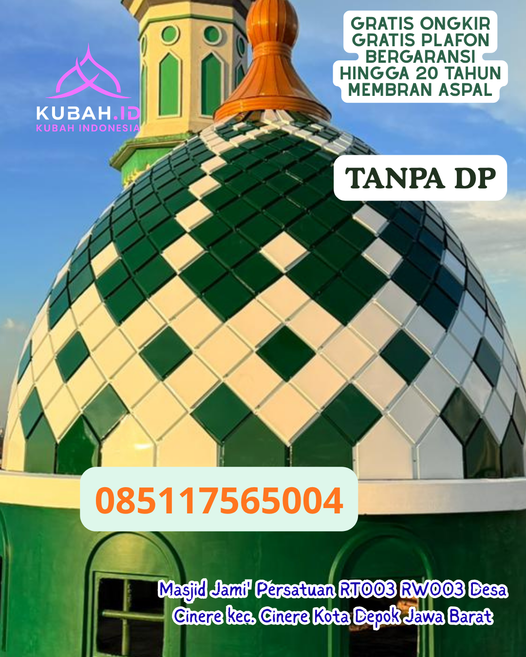 KUBAH MASJID STAINLESS STEEL ANTI KARAT KEC. OMESURI KAB. LEMBATA PROV. NTT WA 085117565004