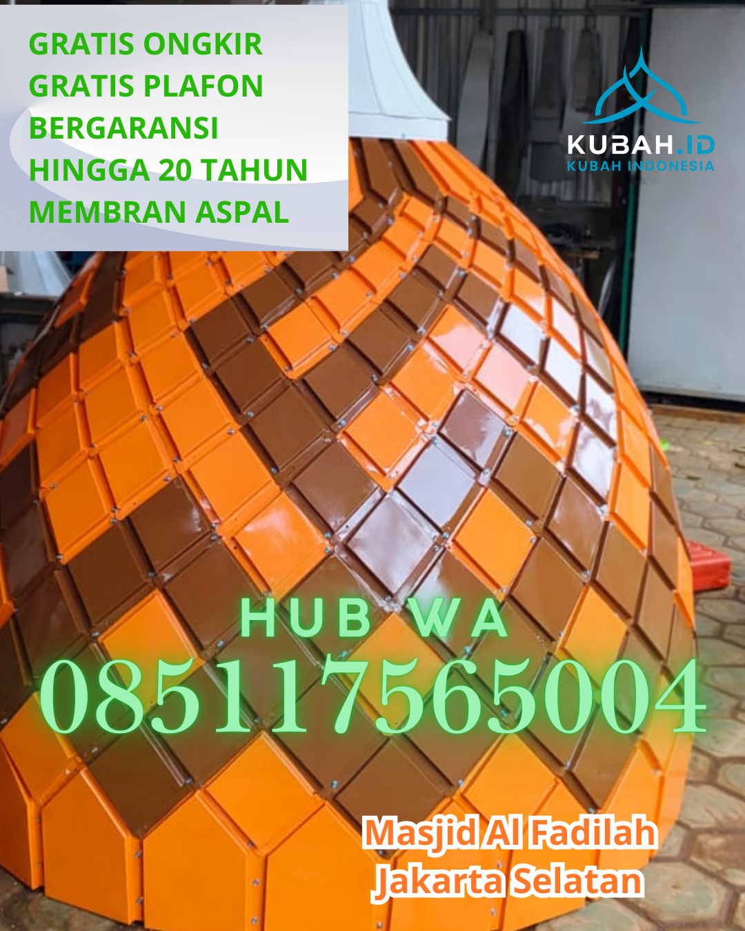 KUBAH MASJID GALVALUME DESAIN ELEGAN DI SIMPANG EMPAT, KARO, SUMATERA UTARA (WA: 085117565004)