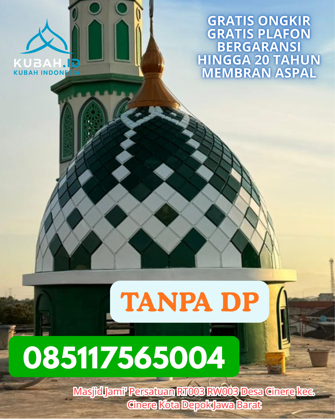HARGA KUBAH MASJID ENAMEL TERJANGKAU KEC. BANGGAE TIMUR KAB. MAJENE PROV. SULAWESI BARAT WA 085117565004