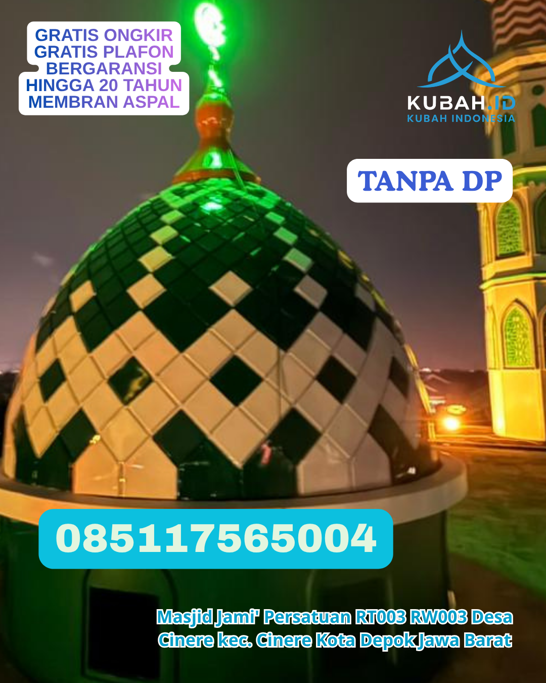 KUBAH MASJID GRC UNTUK MASJID IMPIAN KEC. LANDU LEKO KAB. ROTE NDAO PROV. NTT WA 085117565004