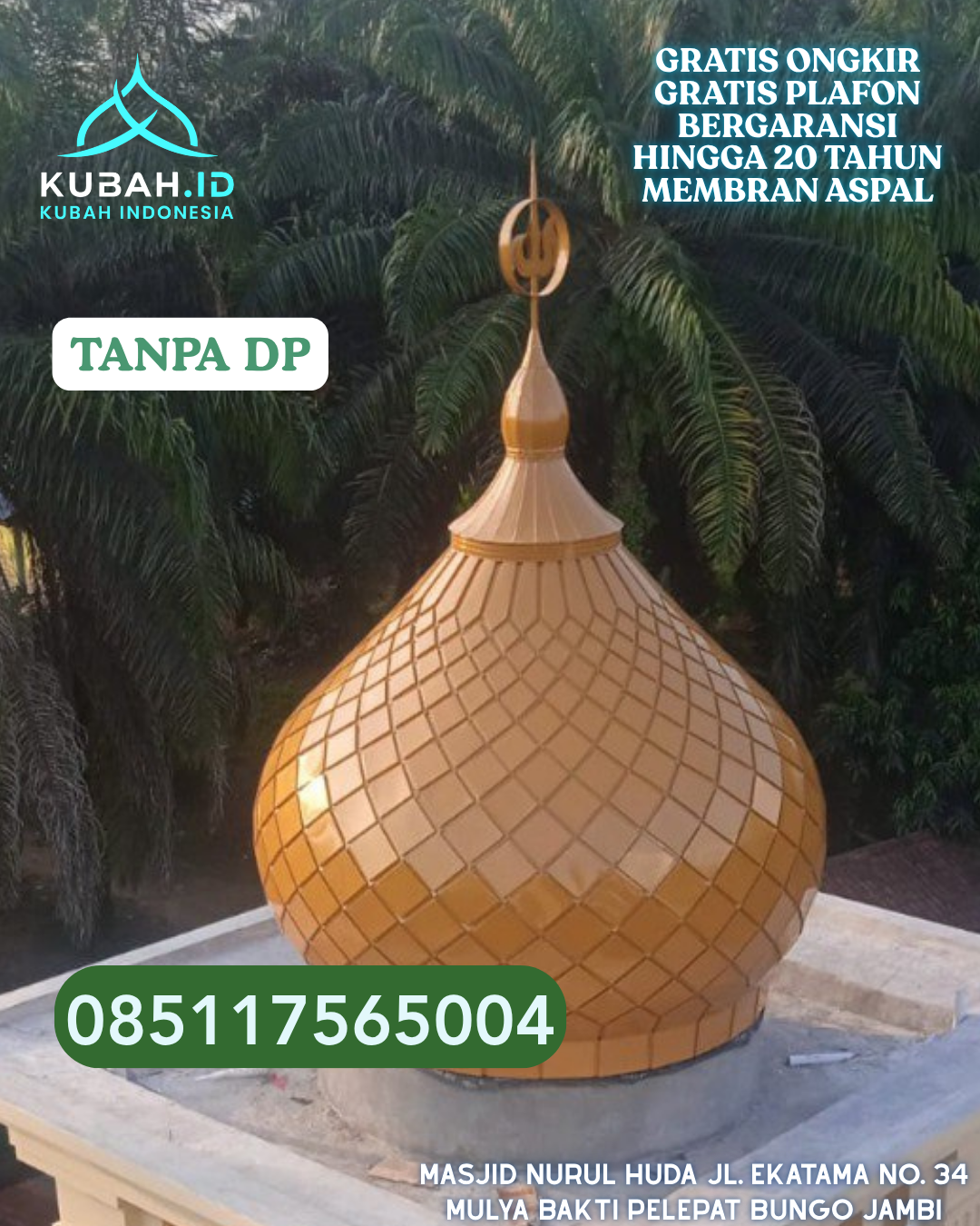 JUAL KUBAH MASJID ENAMEL HARGA BERSAING KEC. SUKMAJAYA KOTA DEPOK PROV. JABAR WA 085117565004