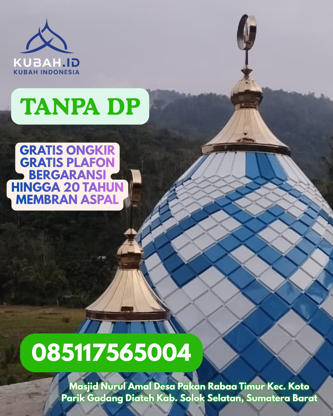 KONTRAKTOR KUBAH MASJID STAINLESS STEEL KEC. MARIORIWA KAB. SOPPENG PROV. SULAWESI SELATAN WA 085117565004