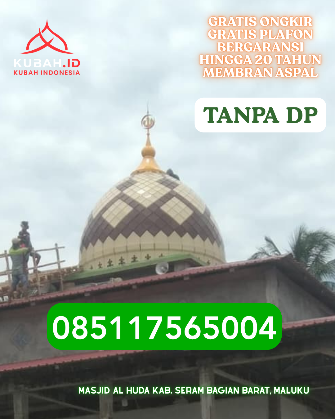 KUBAH MASJID ENAMEL TAMPILAN MEWAH KEC. IWOIMENDAA KAB. KOLAKA PROV. SULAWESI TENGGARA WA 085117565004