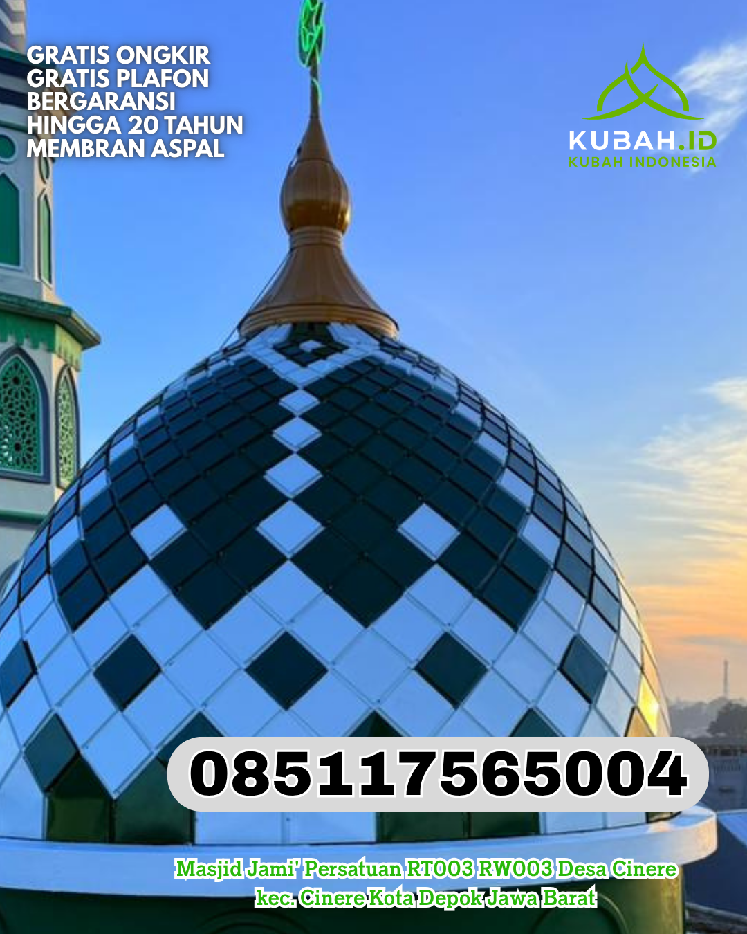 KUBAH GRC DESAIN MENARIK HASIL PRESISI KEC. KAPUAS BARAT KAB. KAPUAS KALIMANTAN TENGAH WA 085117565004