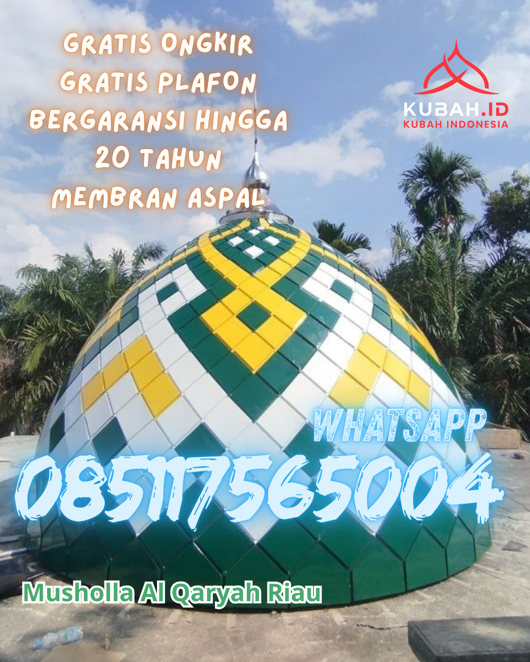 PABRIK KUBAH MASJID GALVALUME MODERN DI SOSA TIMUR, PADANG LAWAS, SUMATERA UTARA (WA: 085117565004)