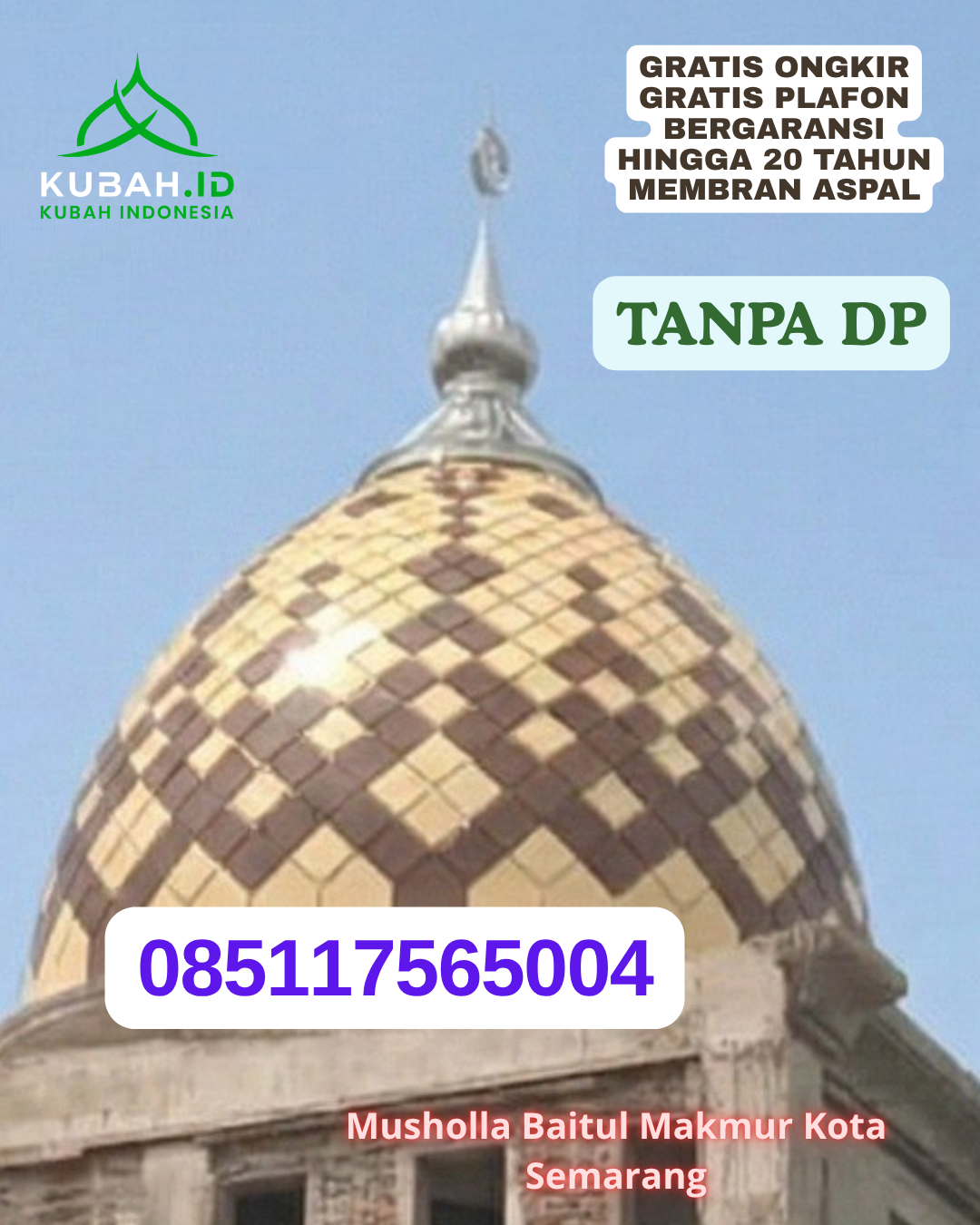 KUBAH MASJID GRC DESAIN ELEGAN KEC. SARIO KOTA MANADO PROV. SULAWESI UTARA WA 085117565004