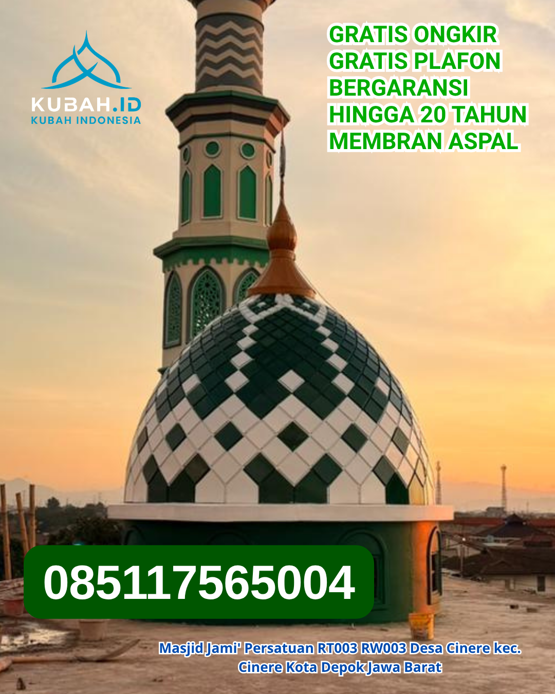 HARGA KUBAH GRC EKONOMIS KUAT KEC. CEMPAGA KAB. KOTAWARINGIN TIMUR KALIMANTAN TENGAH WA 085117565004
