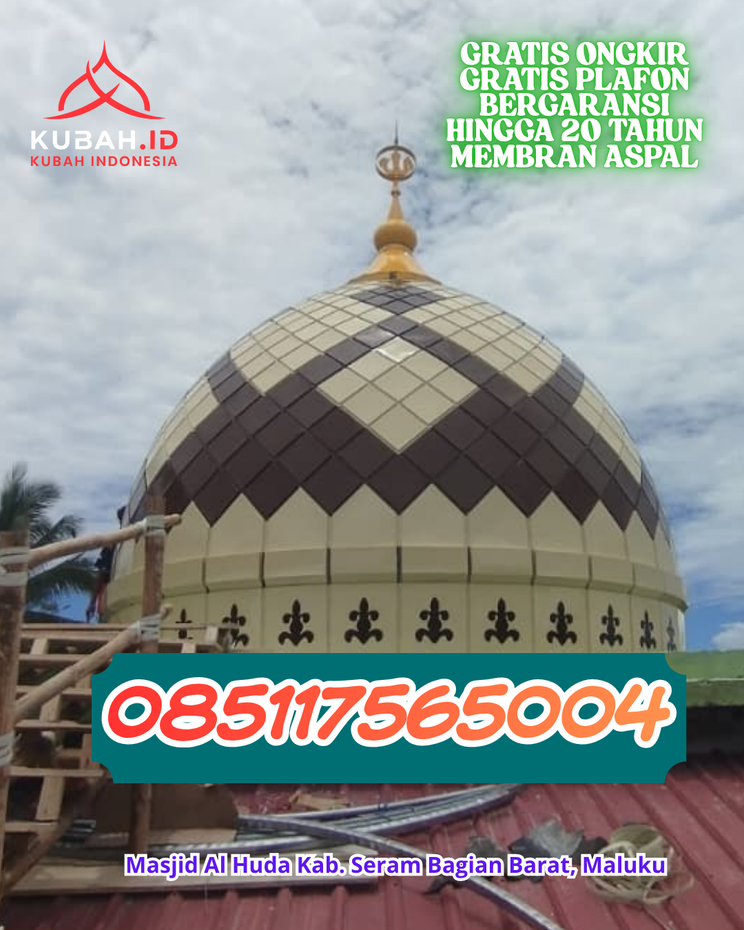 JUAL KUBAH MASJID ENAMEL PREMIUM DI GERUNGGANG, PANGKALPINANG, KEPULAUAN BANGKA BELITUNG (WA: 085117565004)