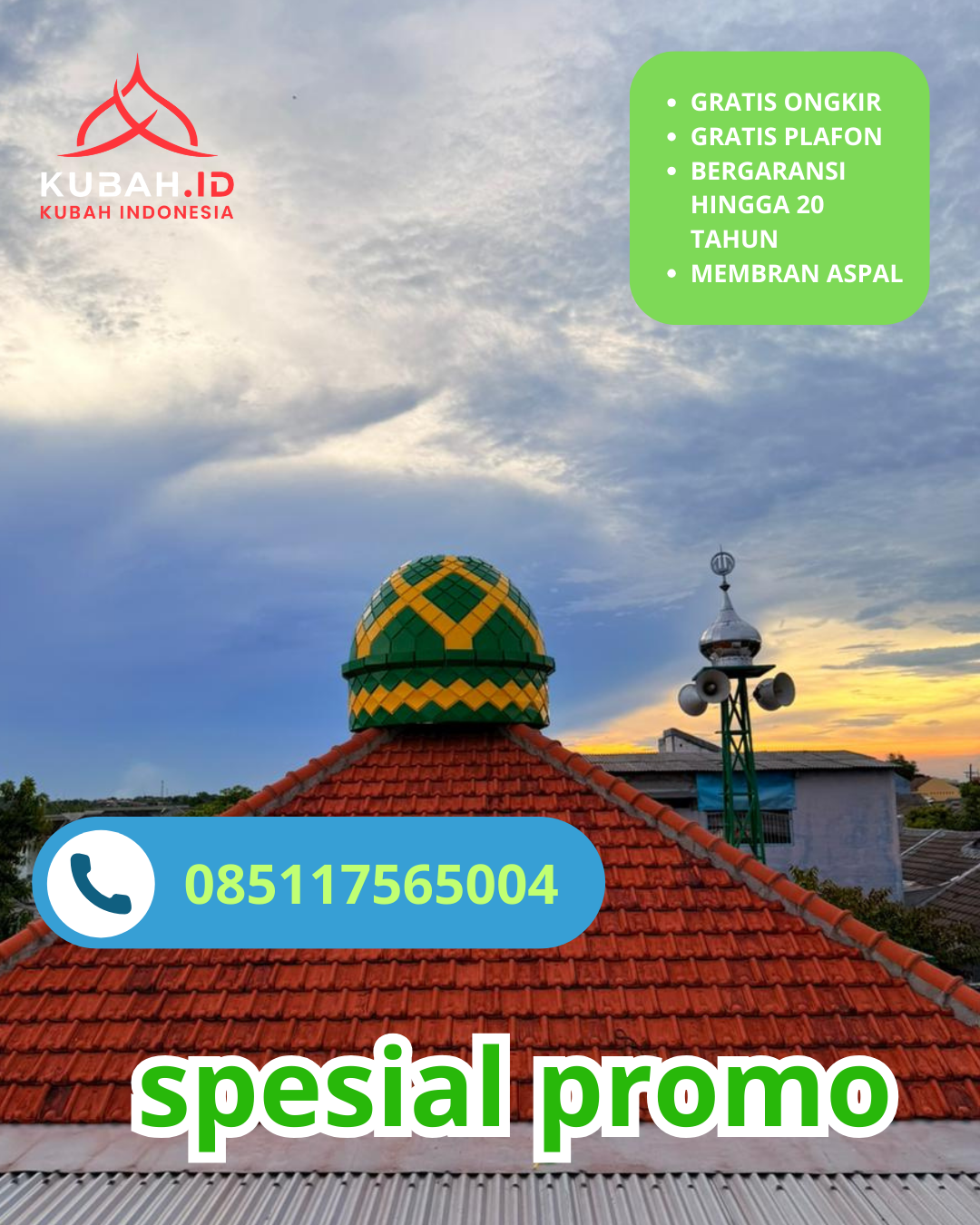 KUBAH MASJID GALVALUM HARGA TERJANGKAU DI KEC. PARIGI, KAB. PANGANDARAN (WA: 085117565004)