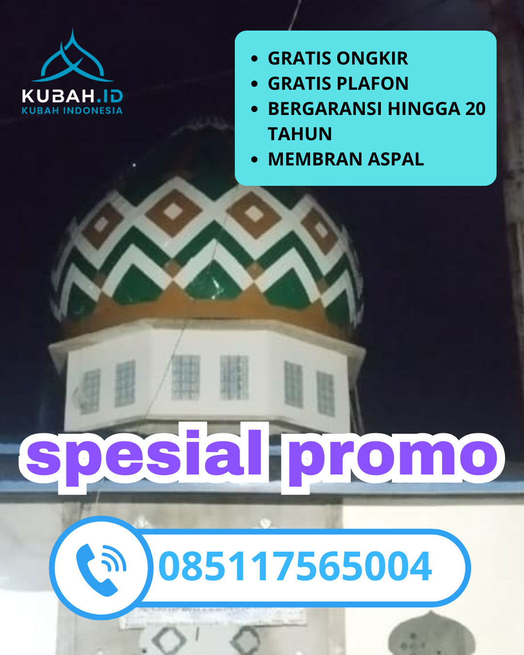 PUSAT KUBAH MASJID GALVALUME MODERN DI KEC. MANYAK PAYED, KAB. ACEH TAMIANG, ACEH (WA: 085117565004)