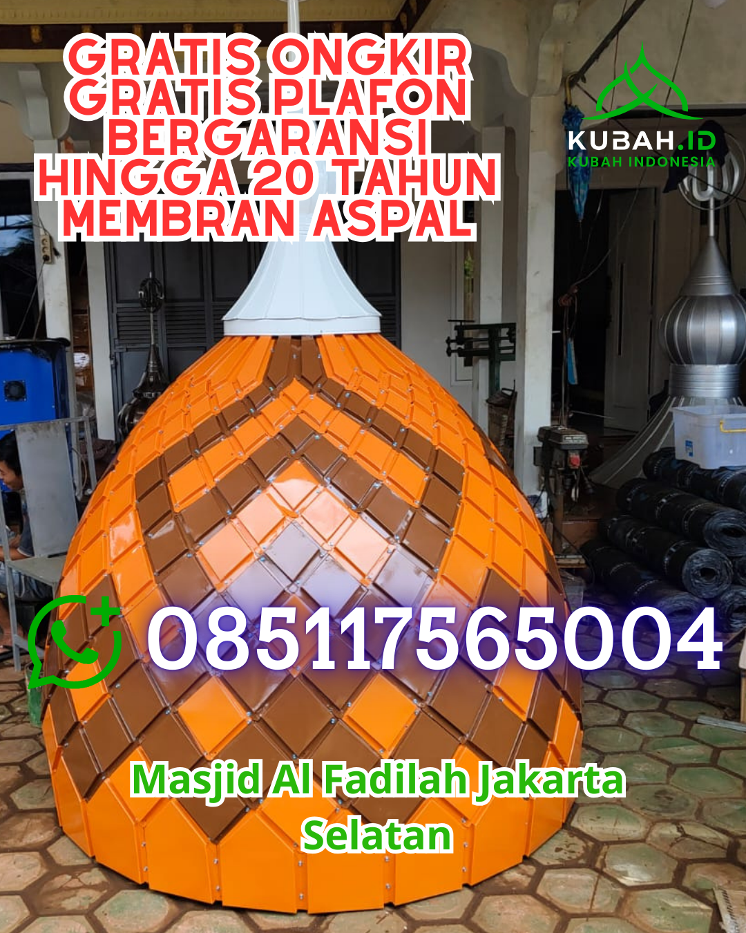 KUBAH MASJID ENAMEL HARGA TERJANGKAU DI PAYUNG SEKAKI, SOLOK, SUMATERA BARAT (WA: 085117565004)