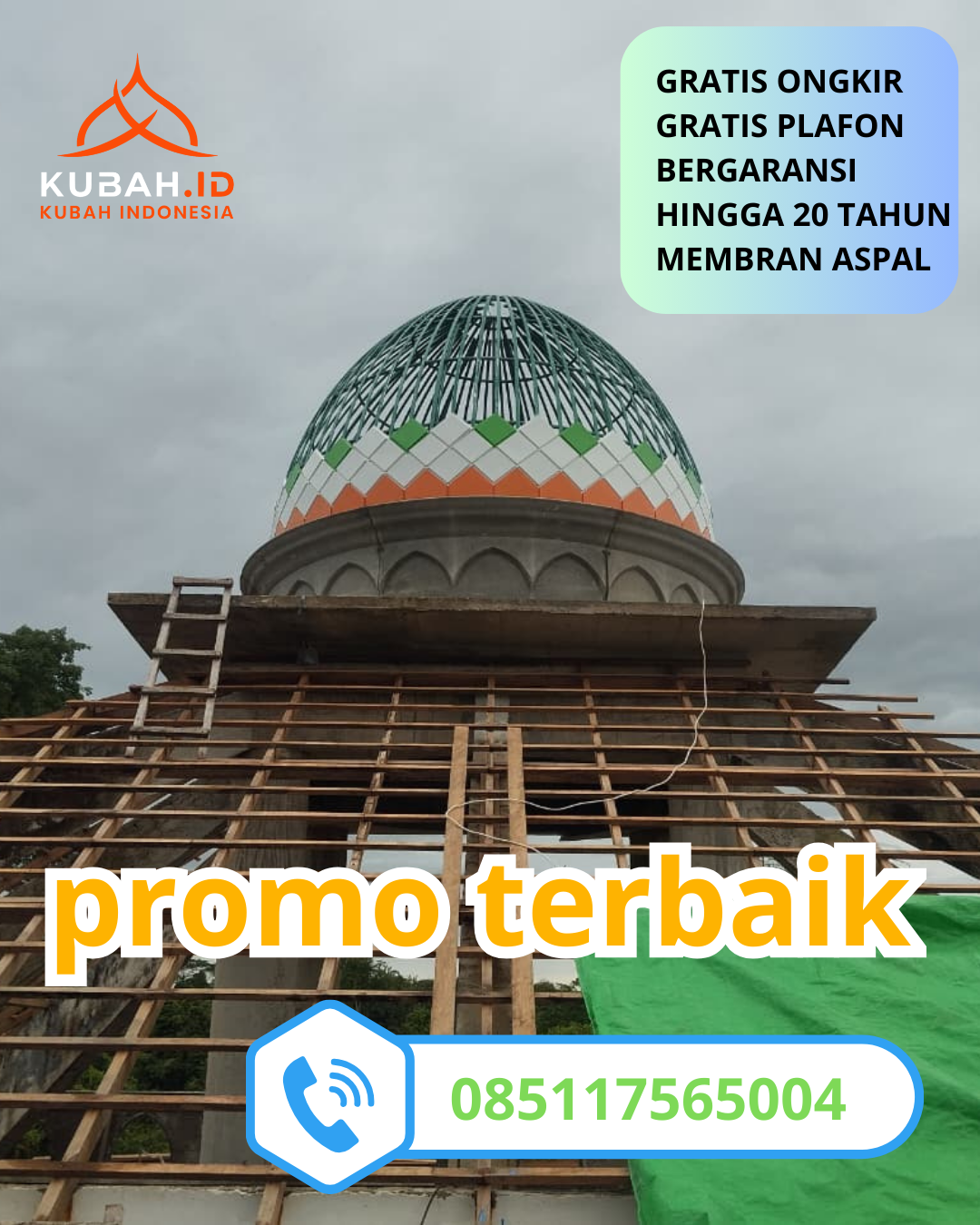 SPESIALIS KUBAH MASJID GALVALUM GARANSI RESMI DI KEC. SUMEDANG SELATAN, KAB. SUMEDANG, JAWA BARAT (WA: 085117565004)
