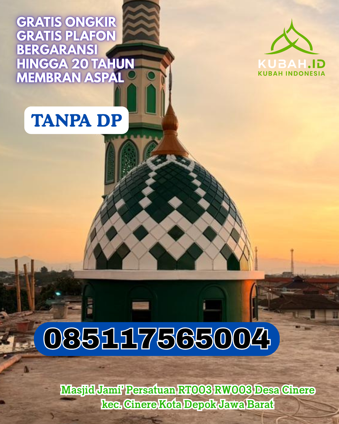 HARGA KUBAH MASJID ENAMEL TERBAIK KEC. KADATUA KAB. BUTON SELATAN PROV. SULAWESI TENGGARA WA 085117565004