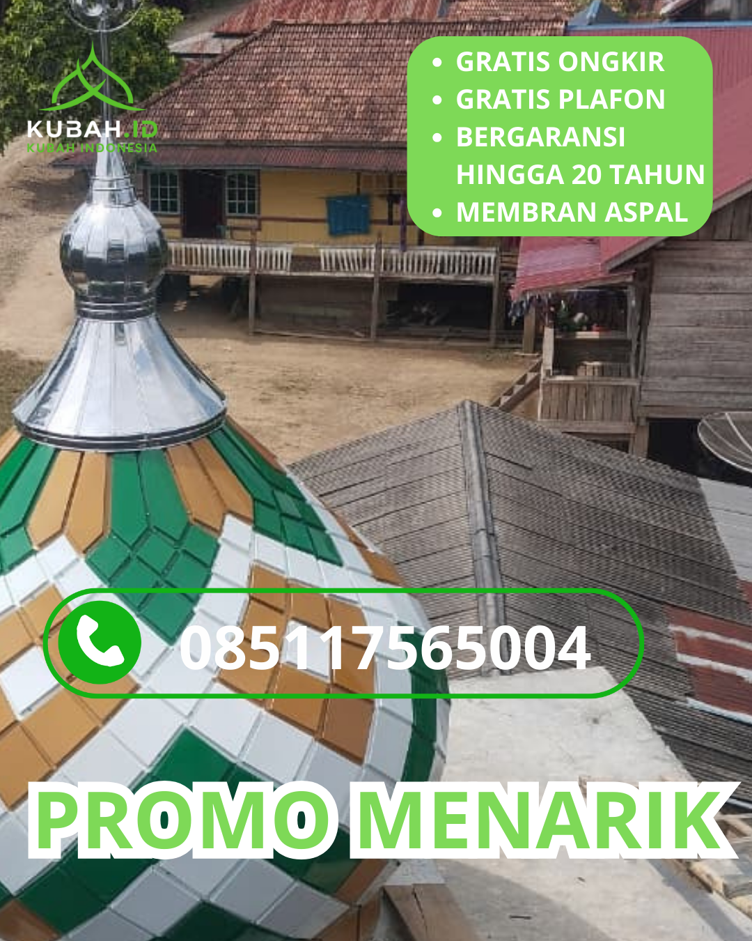 KUBAH MASJID GALVALUME HARGA TERJANGKAU DI KEC. SAKTI, KAB. PIDIE, ACEH (WA: 085117565004)