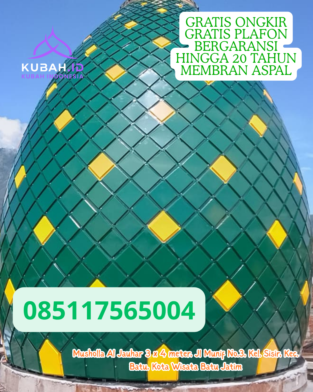 KUBAH STAINLESS STEEL MODERN MENGKILAP KEC. TARAKAN UTARA KOTA TARAKAN KALIMANTAN UTARA WA 085117565004