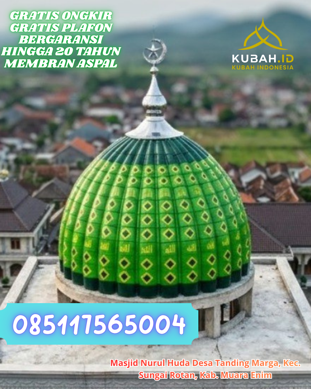 KUBAH MASJID ENAMEL MODERN DAN MEWAH DI PAGAR ALAM (WA: 085117565004)
