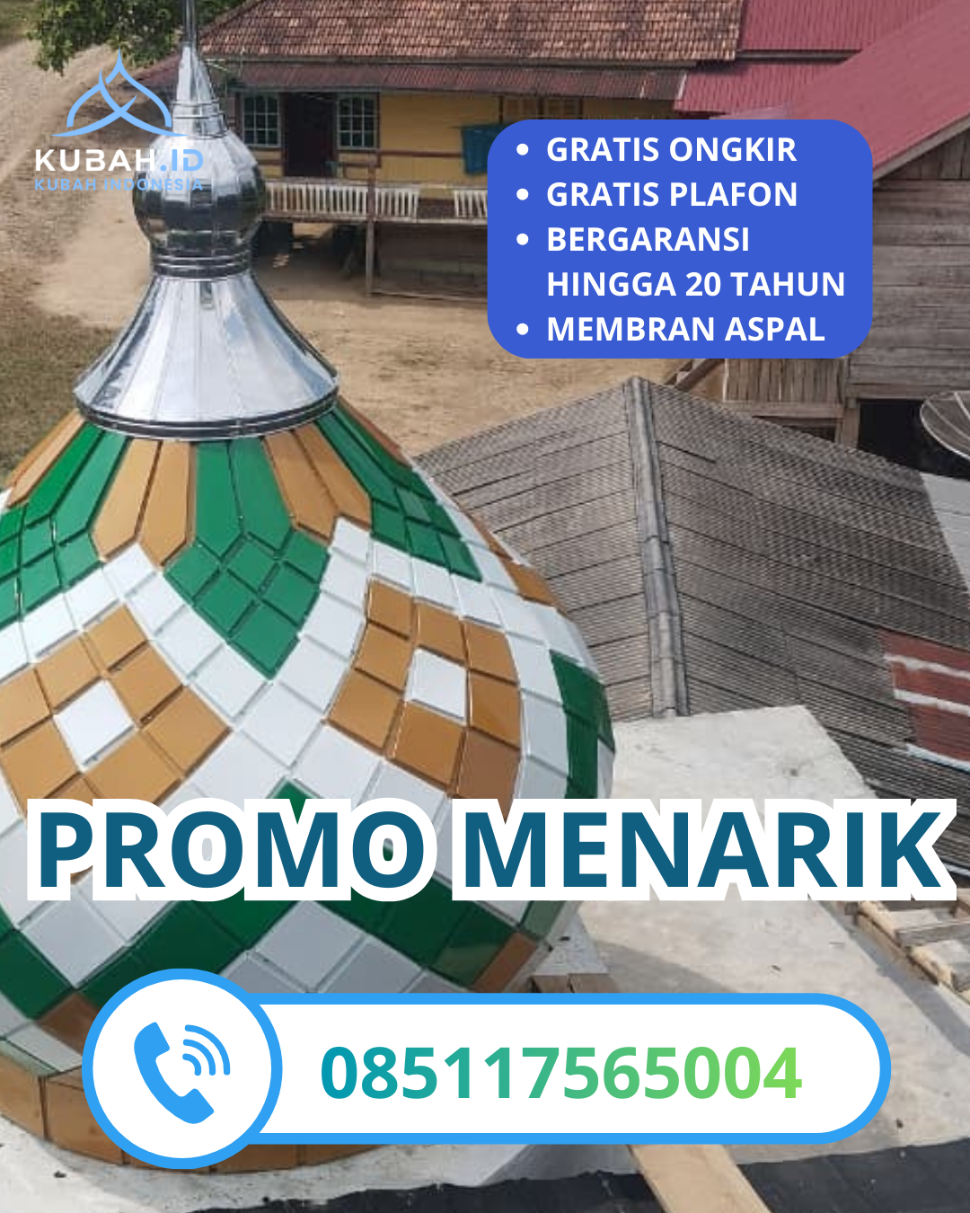 KUBAH MASJID GALVALUME HARGA TERJANGKAU DI KEC. BANDAR BARU, KOTA BANDA ACEH, ACEH (WA: 085117565004)