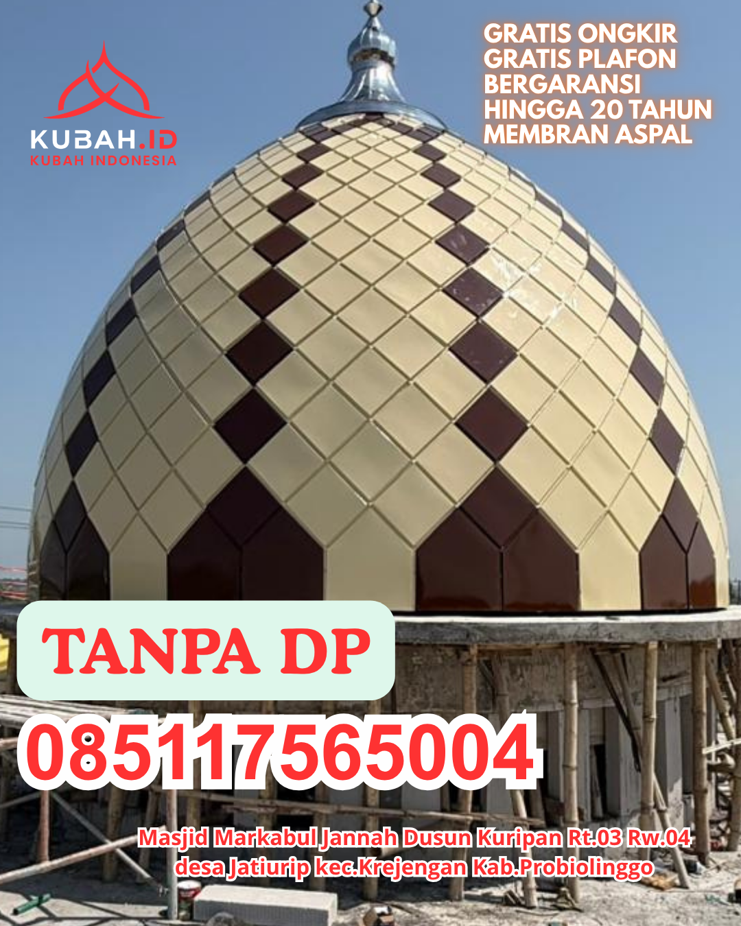 JUAL KUBAH MASJID STAINLESS STEEL AWET KEC. PASIMARANNU KAB. KEPULAUAN SELAYAR PROV. SULAWESI SELATAN WA 085117565004
