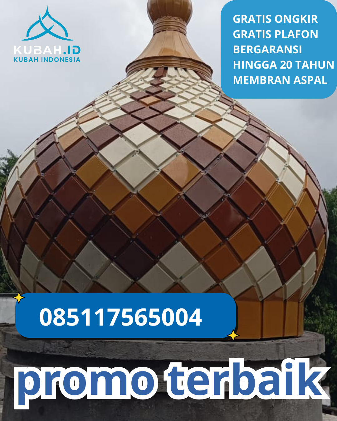 JUAL KUBAH MASJID GALVALUME TAHAN LAMA DI KEC. KUDU, KAB. JOMBANG, JAWA TIMUR (WA: 085117565004)