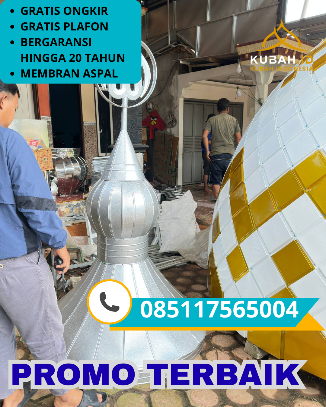 PABRIK KUBAH MASJID GALVALUM MODERN DI KEC. WARUDOYONG, KOTA SUKABUMI (WA: 085117565004)