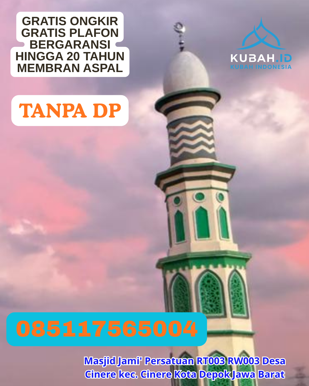 KUBAH MASJID ENAMEL WARNA MENAWAN KEC. KOTA RAJA KOTA KUPANG PROV. NTT WA 085117565004