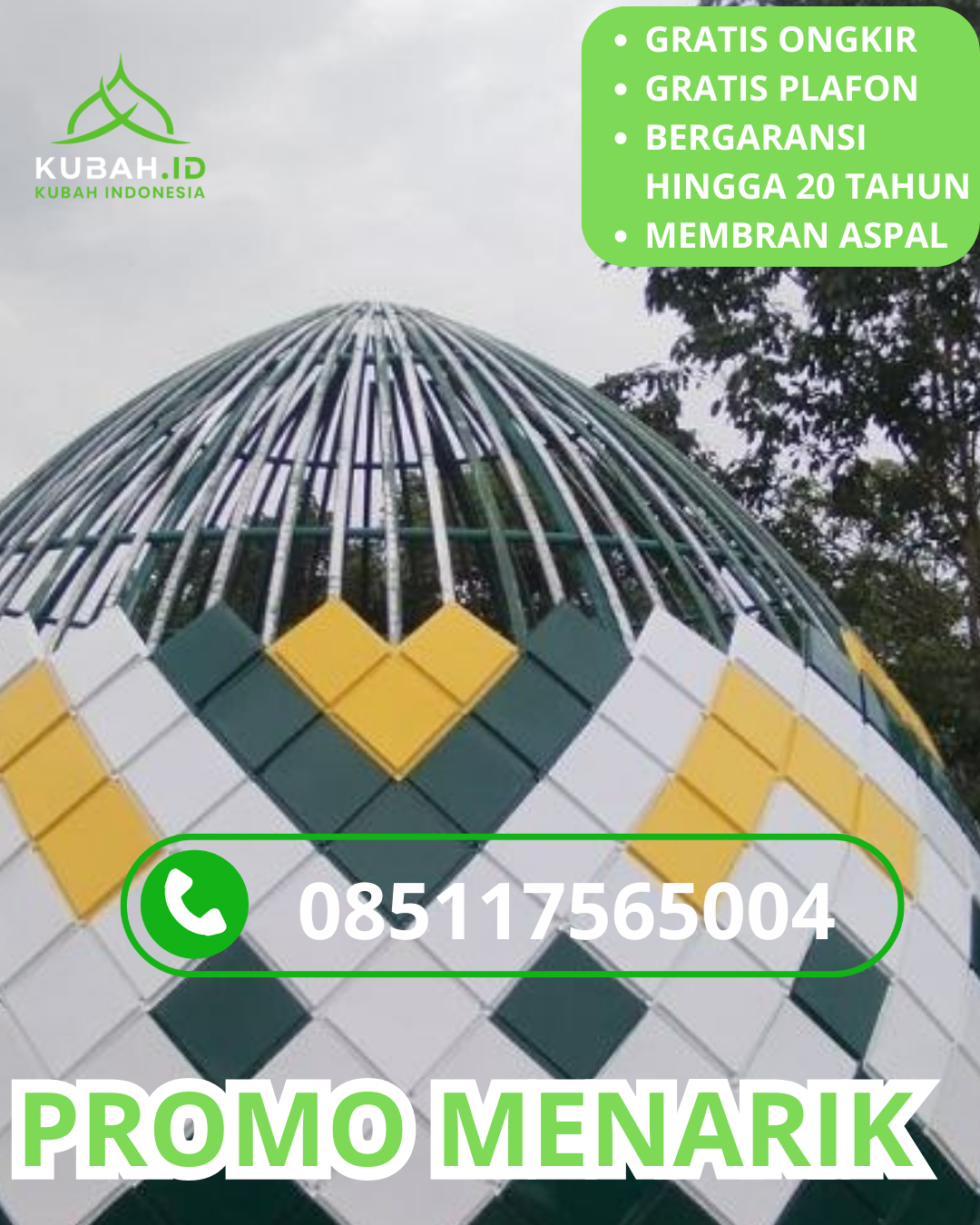 KUBAH MASJID GALVALUME DESAIN ELEGAN DI KEC. SUKODADI, KAB. LAMONGAN, JAWA TIMUR (WA: 085117565004)