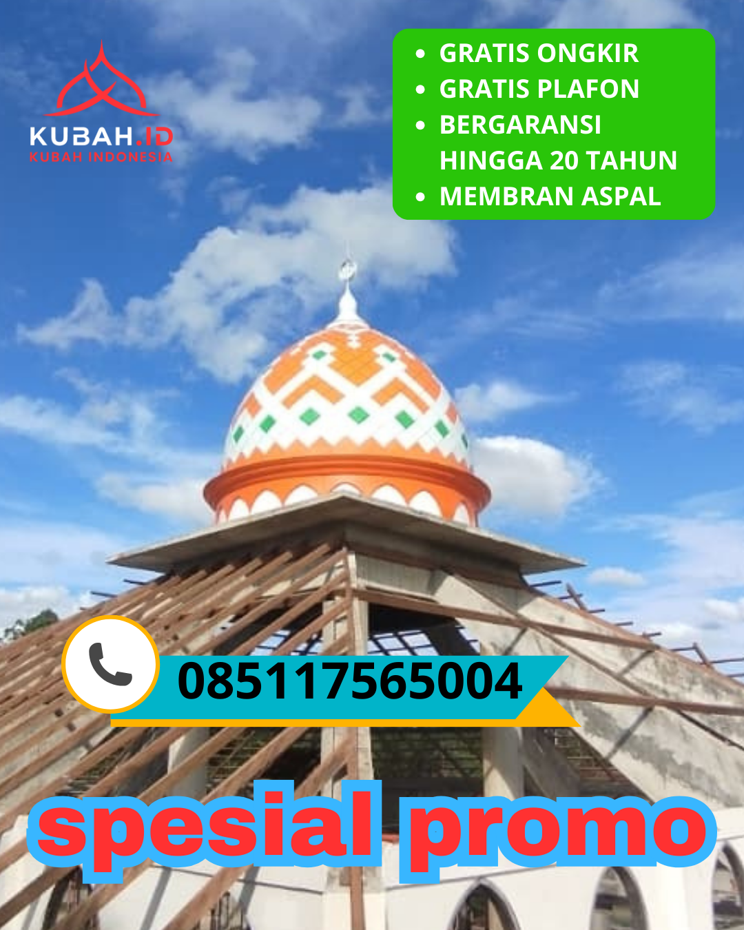 JUAL KUBAH MASJID GALVALUME TAHAN LAMA DI KEC. TAPAKTUAN, KAB. ACEH SELATAN, ACEH (WA: 085117565004)